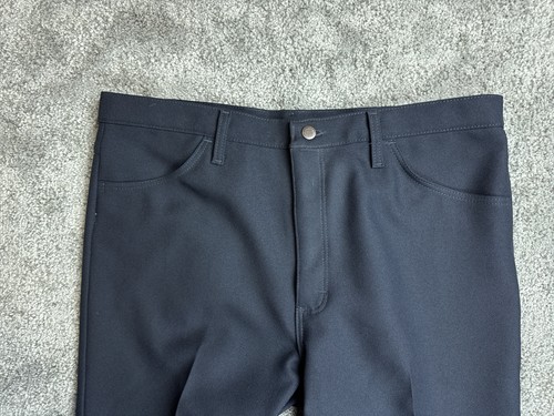 Wrangler Pants Mens 38x30 Navy Blue 82NV Dress Western Boot Jeans Regular Fit - Picture 3 of 14