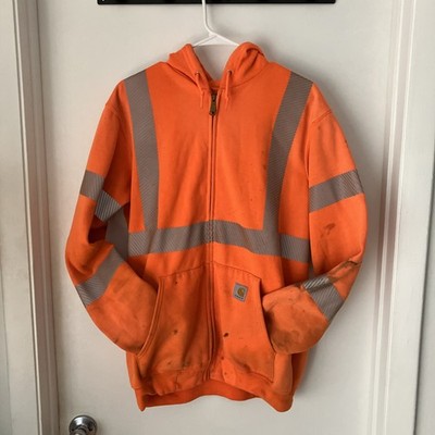 Carhartt Jacket Mens MediumOrange High Visibility Defender Full Zip
