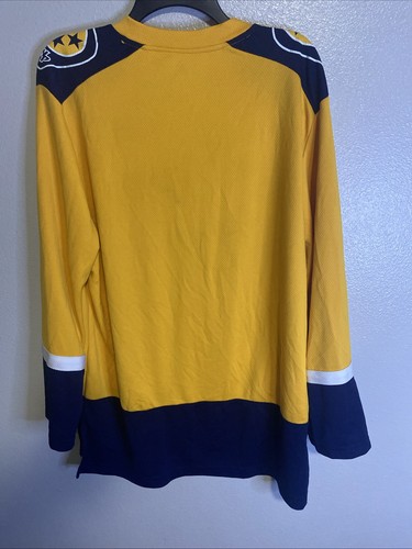 NHL Nashville Predators Jersey Mens Medium l Yellow Navy - Picture 6 of 9