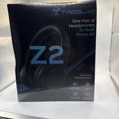 TREBLAB Z2 Wireless Ear-Cup Headphones - Black