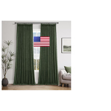 Joywell Olive Green Linen Curtains 90 Inches Long For Living Room Bedroom Loden