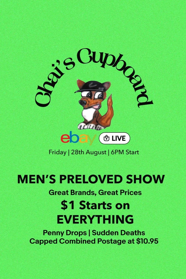 Men's Preloved Show | $1 Starts | Sudden Death Auctions