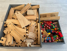 BRIO Wooden Train Track Bundle: Trains, Station, Turntable & Bridge