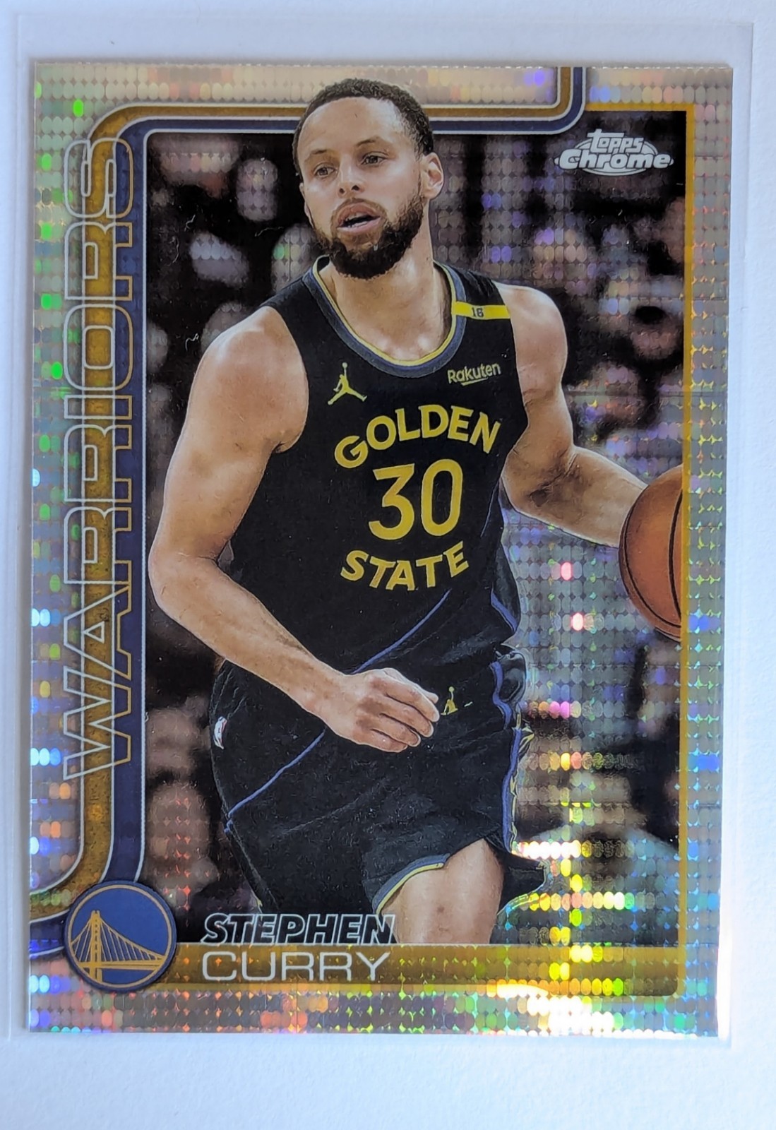 2025-26 Topps Chrome STEPHEN CURRY PULSAR REFRACTOR Warriors #201