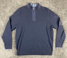 Tommy Bahama IslandZone Coolside Quarter-Zip Sweater Navy Blue Coolmax Men's XL
