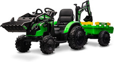 3-In-1 Ride on Tractor, 24V Ride on Car Toy Excavator  Bulldozer