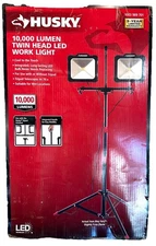 Husky 10000 Lumen Twin Head LED Work Light On Tripod Model 1003 989 701