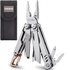 Multitool Stainless Steel Multi-Tool Pliers 13-in-1 with Sheath Safe Locking ...