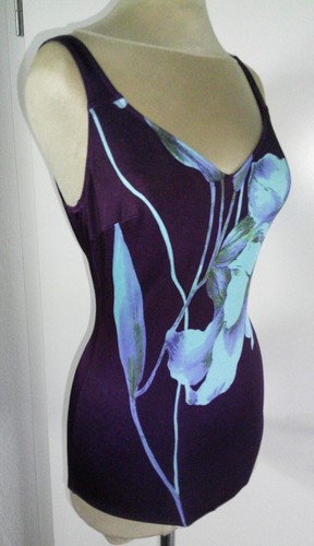 Badeanzug Gr.44 von Ariella aubergine mit Muster - Bild 2 von 6