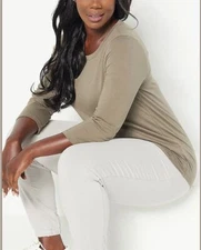 LOGO Principles by Lori Goldstein Size 3X Willow 3/4 Sleeve Cotton Modal Top