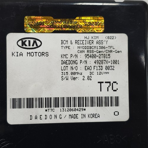 2014 2015 KIA OPTIMA BODY CONTROL MODULE BCM 95400-2T815 - Bild 6 von 6