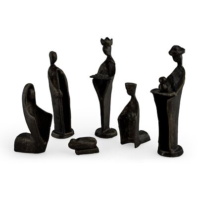Danya B. Holiday Home Decor   Christmas Easter Nativity Scene 6-Piece Cast-Ir...