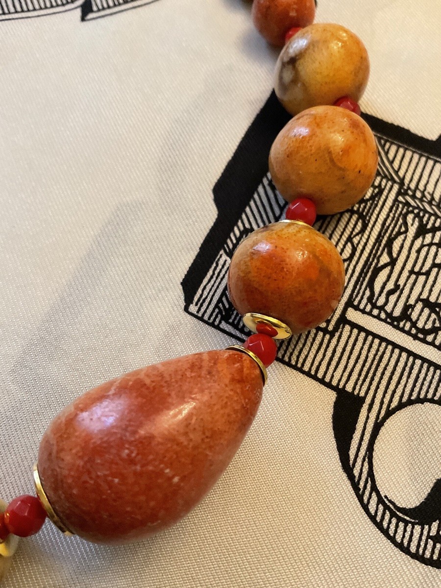 Collier Ancien Art Déco En Véritable Corail Rouge éponge - Superbe Pièce Vintage