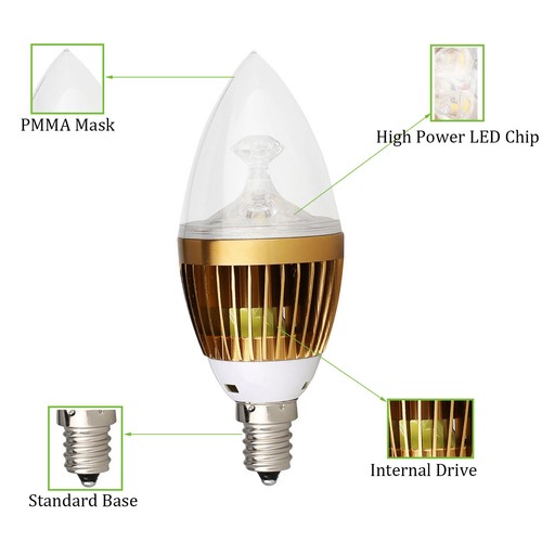 110V LED Candle Light Bulb 6W 8W 10W E12 E26 E27 Dimmable Candelabra Chandelier - Picture 6 of 21