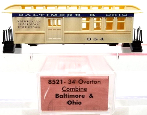 Kit combinado N Roundhouse 8521 34' Overton Baltimore & Ohio #354 con ruedas MTL nuevo en caja | Zustand: New
