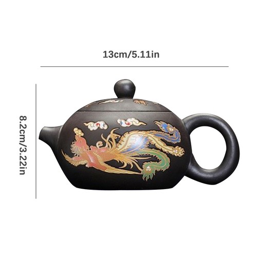 Color Changing Teapot Zisha Chinese Dragon Phoenix Teapot Purple Sands Teapot - Picture 4 of 11