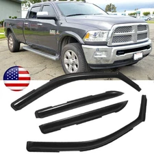 For 2009-18 RAM 1500 Crew Cab In-Channel Window Vent Visor Rain Guards Deflector