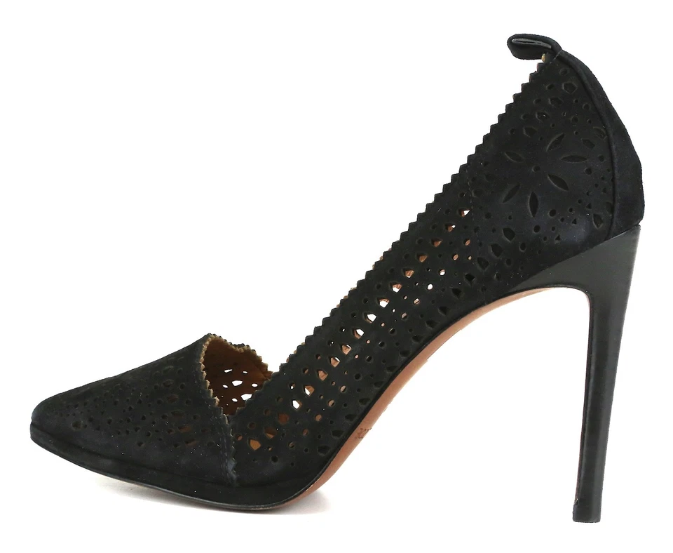 Rachel Zoe Valentina Black Suede Pump Heels Z5703* Women's Size 6 - Image 2 of 4