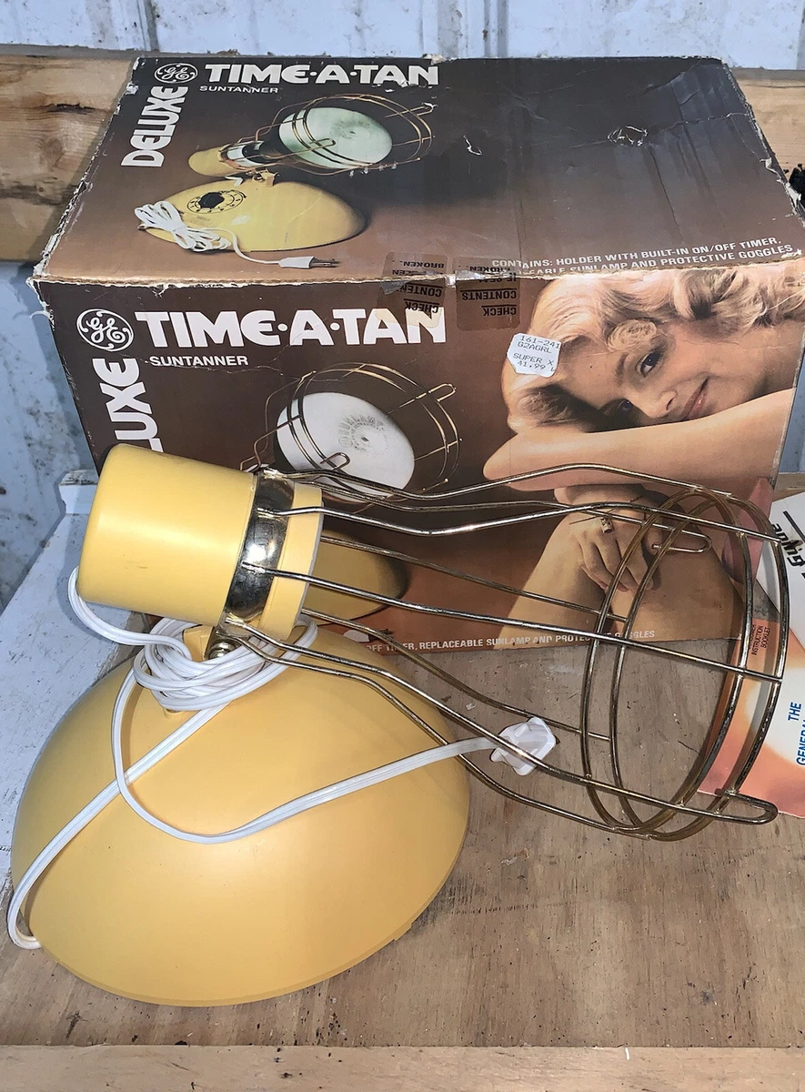 Vintage GE General Electric Deluxe Time A Tan Sun Lamp RSK 6A Bulb Not Included