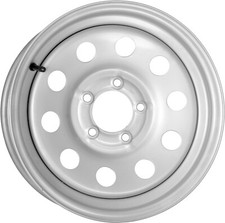 15x5 Trailer Wheel 5 Lug On 4.5 Bolt Pattern Silver Modular Trailer Rim