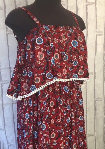 BloomChic Boho Sleeveless High Low Maxi Dress 14 /16 1X NWT Elastic Waist - Picture 2 of 13