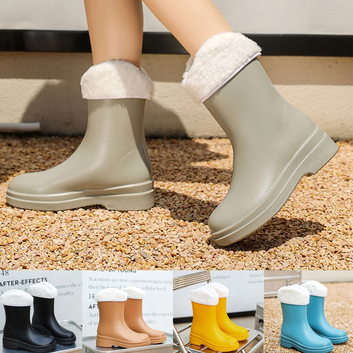 Ladies Lace up Winter Boots Punk Style Snow Boots Women Non Slip