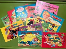 Lot Of  12 Vintage 1950s Saalfield Activity Books Coloring Games Bright Graphics
