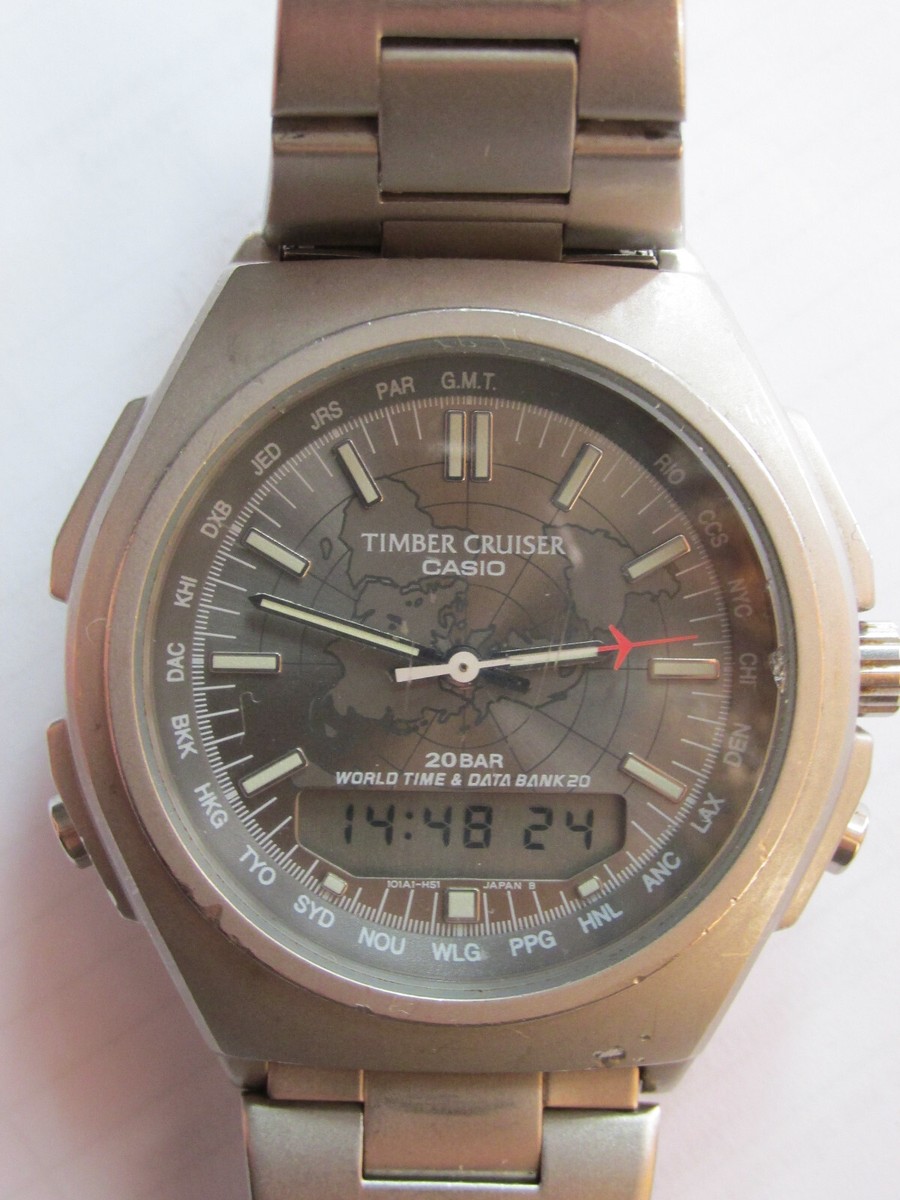 VINTAGE CASIO TIC-120 TIMBER CRUISER DATA BANK 20 SCREWBACK VINTAGE CASIO TIC-120 TIMBER CRUISER DATA BANK 20 SCREWBACK