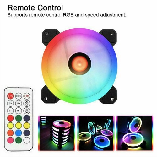 3/5/6Pack RGB PC Cooling Fan 120mm Cooler with Controller for Computer Desktop - Picture 2 of 16