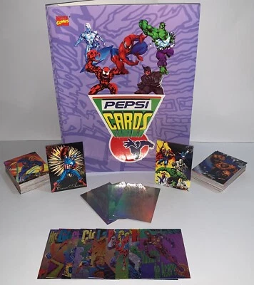Marvel Pepsicards Binder + Full Set 113/113 Spiderman Hulk Venom Reprint 1995 - Photo 1/4