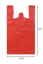 Red T-Shirt Plastic Bags 1/6 Barrel Size 21x6.5x11.5 – Grocery Shopping Bags