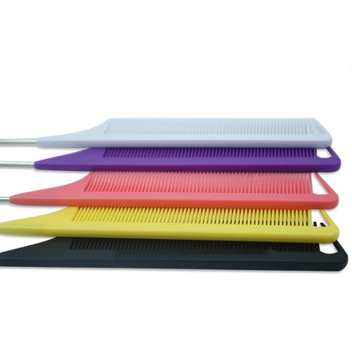 Rat Fine-tooth Handle Comb Hairdressing To Style Tail Metal Hair 23.5cm - Picture 9 of 21