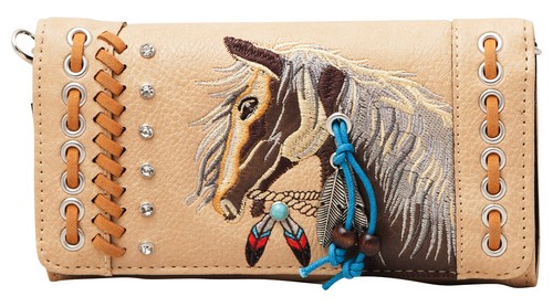 Pferd Geldbörse Western Feder Quaste Crossbody Damen Kalbsleder Clutch kleine Geldbörse - Bild 29 von 36