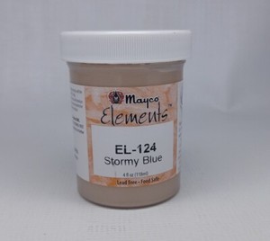 Mayco Elements Ceramic Glaze EL-124 Stormy Blue USED 4 Oz Jar