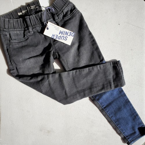 $160 Retail ~ Gap Girls Size 5 High Stretch Jeans Black Blue Pink Patches NEW - Picture 5 of 10