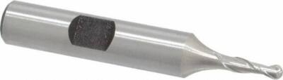 Hertel 1/8'' Diam, 3/8'' LOC, 2 Flute HSS Ball End Mill Uncoated, Single End, 2...