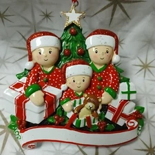 Family Of Four Personalize Your Own Christmas Tree Ornament