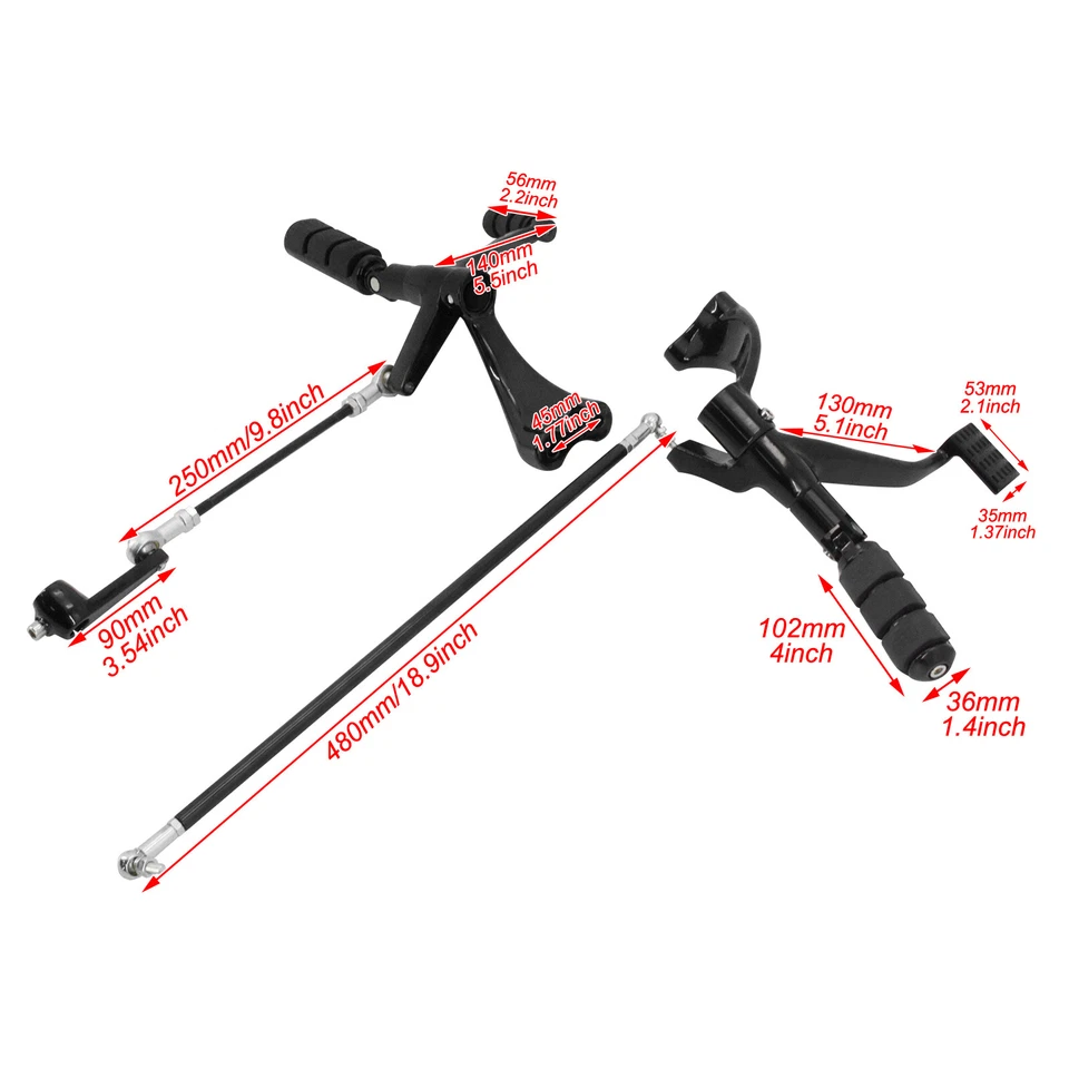 Forward Controls Foot Pegs Levers Linkages For Harley Sportster 883 1200 04-13 - Image 3 of 4