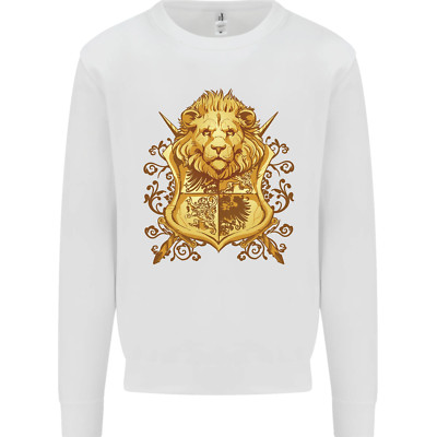 Ein heraldischer Löwe Wappen Schild Kinder Sweatshirt Pullover