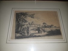 THE CURIOUS BRIDGE  LONDON  3 JAN 1785 - STAMPA ANTICA IN CORNICE - CARINGHTON B