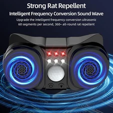 Ultrasonic Indoor Mouse Repeller (Black) - 1 Unit for Home & Office Use
