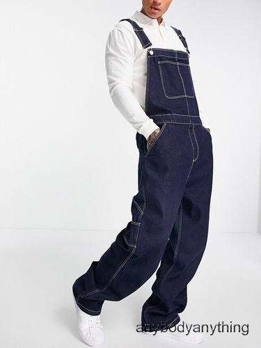 Herren Denim Latzhose Latzhose Cargo Overall Hose Freizeit Overall Arbeitskleidung - Bild 3 von 9