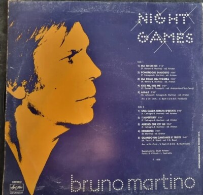 BRUNO MARTINO - NIGHT GAMES LP 12'' 33 Giri Original Ariston 1978