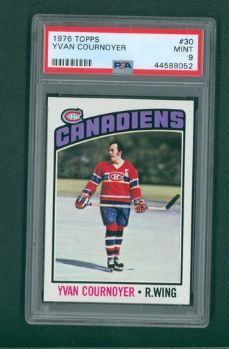 1976 Topps Hockey Card - #30 Yvan Cournoyer, PSA 9 MINT