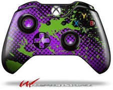 Halftone Splatter Green Purple Skin for XBOX One Controller