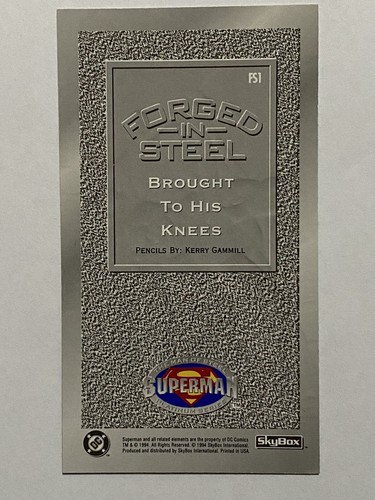 1992 SUPERMAN PLATINUM EDITION Rare 4 CARD FORGED IN STEEL Chase Set DOOMSDAY - Picture 3 of 15