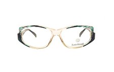 Louis Feraud Paris Lizzi Womens Crystal Turquoise Lifted Oval Eyeglasses 90s NOS