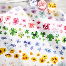 Petals Blooms PET Masking Tape Bullet Journal Diary Card DIY Scrapbook Stickers