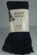 Mirabeau Boot Socks 'Navy' Color With Navy Lace Size 7-10 New With Tag's