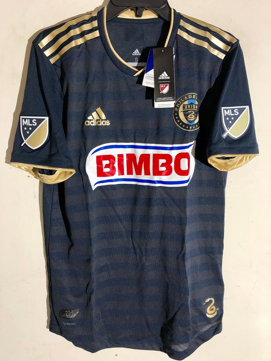 フィラデルフィア・ユニオン　MLS　サッカー　ユニフォーム　アディダス　半袖 Adidas Authentic MLS PHILADELPHIA UNION TEAM JERSEY NAVY sz